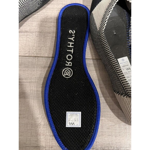 Rothys Womens Shoes Black & White Size  6W Round Toe Flats Slip-on Ballet - Picture 5 of 7